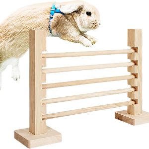 Rabbit Jump Bar - Rabbit Agility Hurdle Set, Rabbits Wooden Obstacle Course | Interactive and Training Bunny Exercise Game, Height Adjustable Jump Baars for Small Animals Puzzle and Enrichment