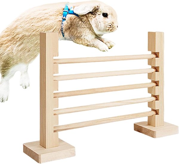 Rabbit Jump Bar - Rabbit Agility Hurdle Set, Rabbits Wooden Obstacle Course | Interactive and Training Bunny Exercise Game, Height Adjustable Jump Baars for Small Animals Puzzle and Enrichment