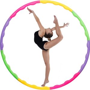 joofang 8 Sections Kids Hula Hoop, 65cm 120g Adjustable Fitness Ring Gymnastic Detachable,Ideal for Dancing,Playing Sports,Games,Swimming Pet Training,Portable Fitness Equipment,3–8 year old children