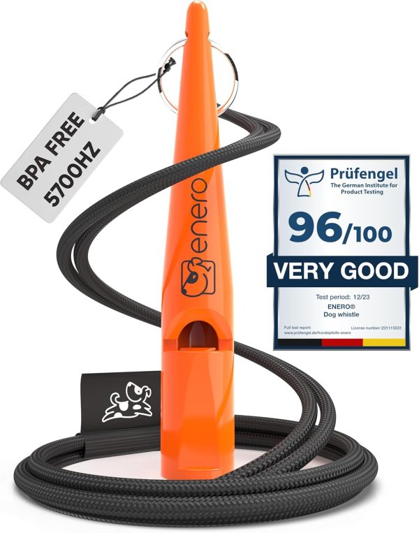 ENERO Dog Whistle - Extremely Reliable Dog Training & Training - High Frequency - Wide Range Volume - Includes Practical Neck Strap