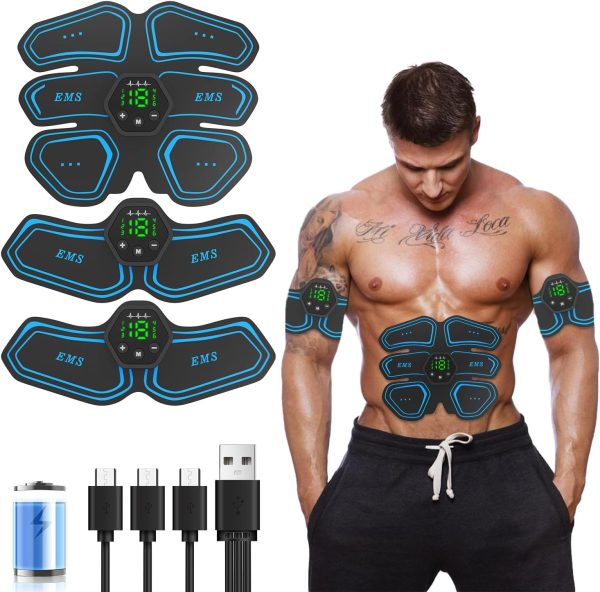 EMS Muscle Stimulator, AB Workout Equipment Men and Women Home Office Fitness Exercise Equipment Suitable for Belly Arms Legs