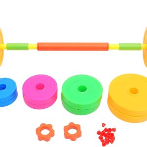 BESPORTBLE Kids Barbell Weight Set Adjustable Workout Equipment for Children Pretend Play Exercise Toddler Beginner Gym Fitness Weightlifting and Powerlifting