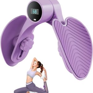 Pelvic Floor Exerciser Strengthener For Women, Buttocks Lifting Trainer, Inner Thigh Exercise Equipment, Leg Pelvic Floor Trainer with Counter & Resistance Adjustment (Purple)