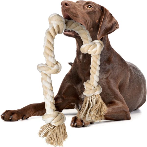 Fida Dog Rope Toys for Large Dogs, 92cm Indestructible Dog Toys for Tug of War, 100% Natural Cotton Dog Chew Toy for Boredom, Pulling, Teeth Cleaning