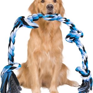 Dog Rope Toys, Rope Dog Toys, 35 Inch Indestructible Dog Chew Rope Toys for Aggressive Chewers, Tough Rope Chew Toy, knotted Rope Tug of War Toys for Large Medium Dog Chewers Teeth Cleaning