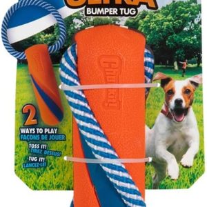 Chuckit! Ultra Bumper Tug Dog Toy Rope and Rubber Fetch Toy Tug of War for Dogs