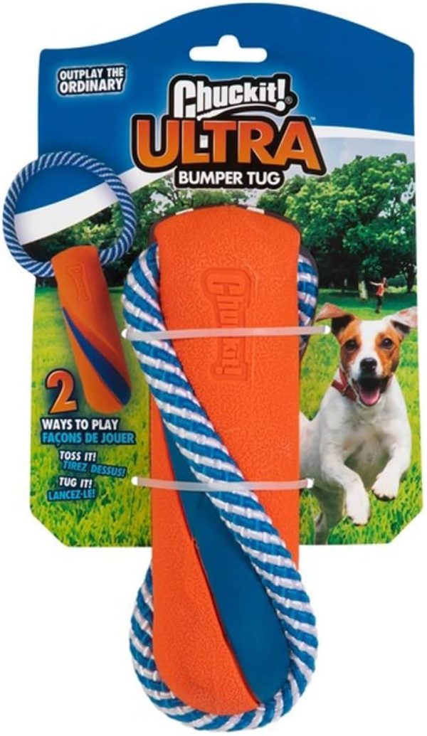 Chuckit! Ultra Bumper Tug Dog Toy Rope and Rubber Fetch Toy Tug of War for Dogs