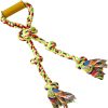 Large 24"Heavy Dog Rope Toys for Large and Medium Dogs for Teeth Cleaning, Tough Cotton for Aggressive Chewer, Interactive Dual Dog Tug of War Toy, Tough Pull Twisted Rope with Plastic Handle(Colours)