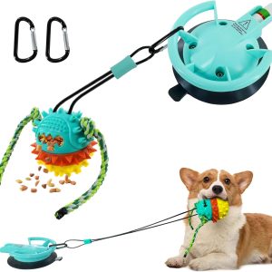 Dog Toys Ball,Suction Cup Tug of War Dog Toy,Dog Toys for Aggressive Chewers,Dog Self Playing Toys for Boredom With Individually&Removable Suction Cups, Also For Pets Bathing Brushing Playing