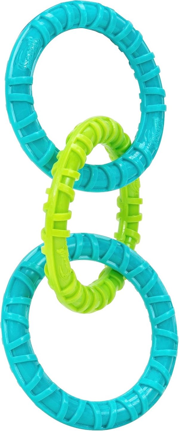 Jazwares Wham-O Pets Chewla-Hoop Chain Tug - 3 Ring, Tug-of-War Dog Toy