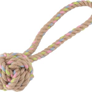 Beco Dog Toy - Ball on a Loop Hemp Rope Tug Toy, Training, Exercise and Reward Tool, Large