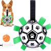 MYPIN Dog Football Ball with Grab Tabs, Interactive Dog Toys for Tug of War, Dog Tug Toy, Dog Water Toy, Durable Dog Balls for Small & Medium Dogs