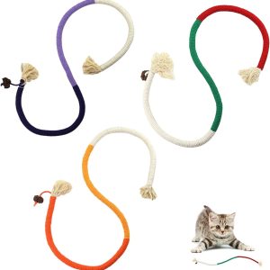 3 Pcs Catnip Toy Bite Rope, Cat Chew Toy, Kitten Teething Chew Toy Rope, Interactive Cat Toy for Indoor Cats, Filled Natural Catnip Cat Chew Teeth Cleaning Stress Release Catnip Cotton Rope Toy