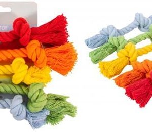 3BU3 5-Piece Small Dog & Puppy Rope Tug Toy Set - Assorted Colors - Durable & Fun Interactive Chew Toys