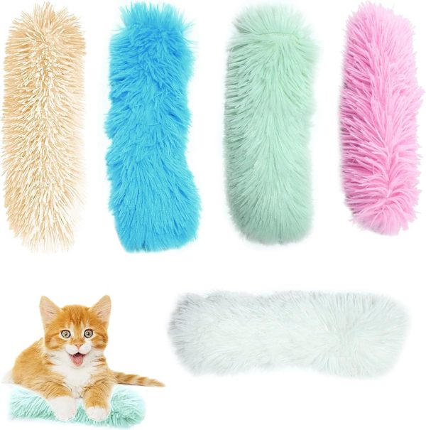 5 Pcs Cat Catnip Toys, Cat Catnip Toys for Indoor Kitten, catnip toys for cats, Interactive Cat Teeth Toy with Catmint & Crinkle Pillow Plush for Indoor Cats Kittens Scratch Chewing Teeth Grinding