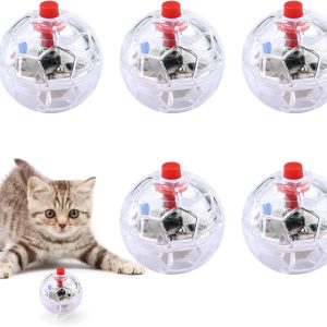 5 Pieces Ghost Hunting Cat Ball Motion Light Up Balls Paranormal Equipment Dog Balls Interactive Cat Toy Pet Toys for Indoor Cats Dogs Chasing Exercise Entertain Toy for Hunting Eliminate Boredom