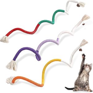 70cm Cat Chew Toy 3-Pack - Kitten Teething Chew Toy Rope - Catnip Toys for Cats - Indoor Cat Toys - Fun & Engaging Catnip Toys