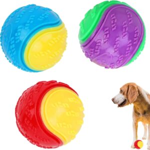 AYR 3Pcs Squeaky Dog Ball, Dog Toys Teeth Cleaning Puppy Chew Toys Pet Training Ball Dog Interactive Dog Ball