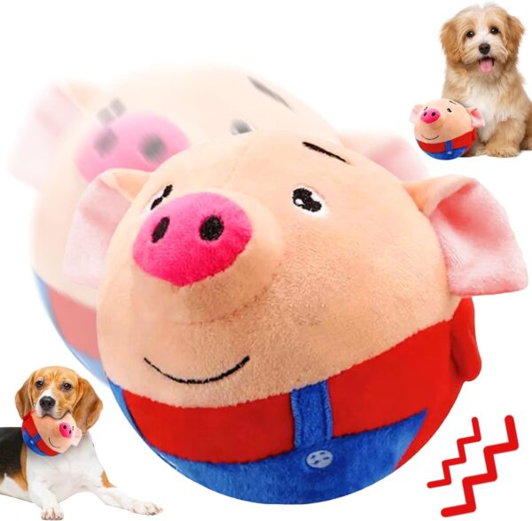 Active Moving Pet Plush Toy, Pig Plush Toy, Moving Dog Toy, Interactive Dog Ball Toys, Shake Bounce Moving Soft Plush Animal Toy, Dog Training Ball Pet Bite-Resistant Toy.