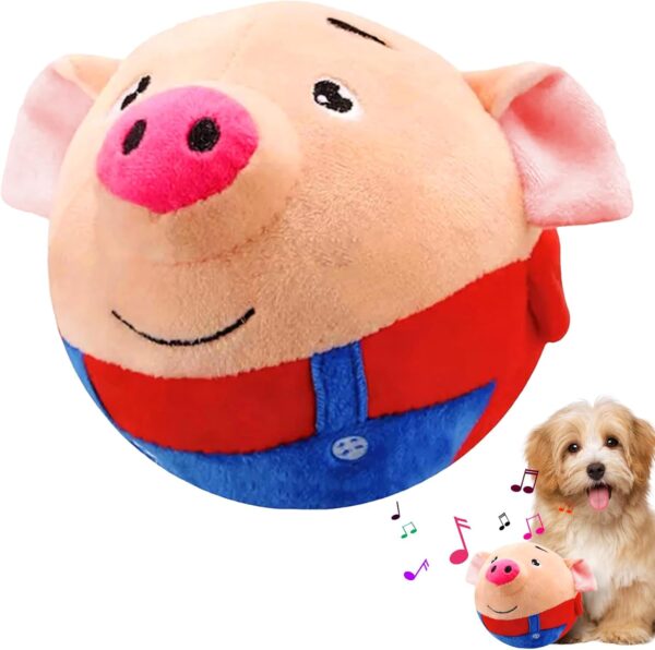 Active Moving Pet Plush Toy, Talking Moving Dog Toy, Interactive Dog Toys, Shake Bounce Boredom Toys, Dog Training Ball Pet Bite-Resistant Toy For Pets, Cats, Small And Medium Dogs (Pig)