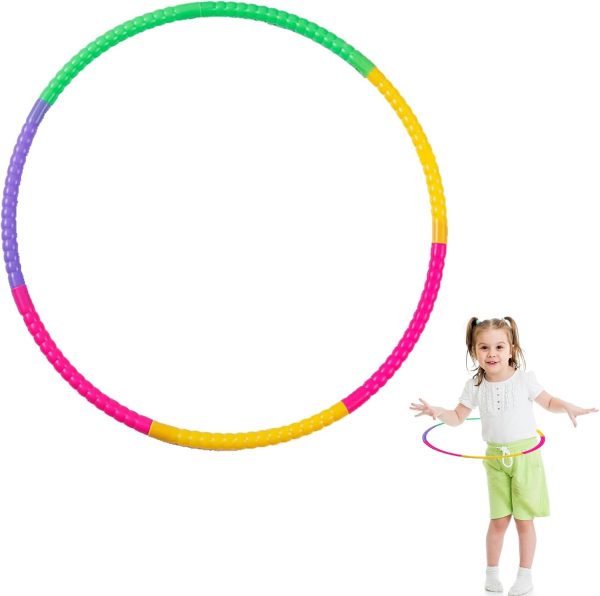 Adjustable Collapsible Kids Hula Hoop Fitness Exercise Kids Hula Hoop Hula Hoop Detachable and Hoop Children for Dance Fitness Gymnastics Games Lose Weight or As a Gift Fitness & Equipment