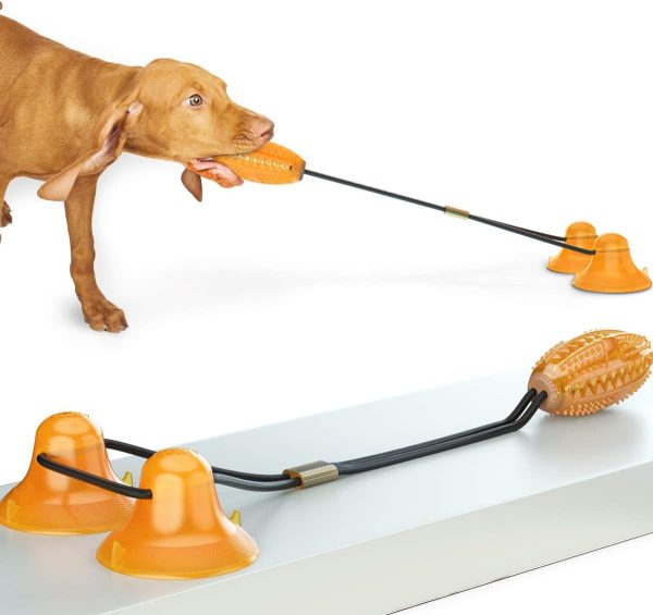 Angzhili Pet Molar Bite Toy, Suction Cup Tug Dog Toy,Strong Rope and Upgrade Double Suction Cup Pet Dog Toy/Helps to Clean Teeth/for Dragging and Chewing/Eating