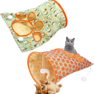 BNvxr Cat Tunnel Bags Collapsible Cat Drill Bag with Plush Ball Kitten Self Interactive Toys Small Animal Activity Toy Boredom Breaker Pet Play Toys for Indoor Outdoor Pet Toy for Kitten