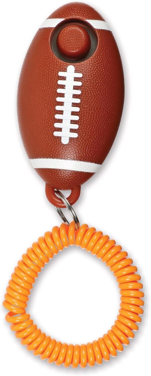 Brightkins Smarty Pooch Training Clicker Football, American Football-Themed Clicker for Dog Training with Flexible Wrist Strap, Dog Training and Behaviour Solutions, 1 Piece