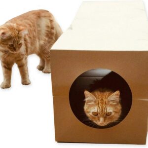 CATMAT - Cardboard Cat Tunnel Heavy Duty Cat Tunnels for Indoor Cats Kittens Dogs Puppies Rabbits, Cat Tube Tunnel, Cat Crinkle Toys Collapsible Cat Tunnel - 1m Long 30cm Diameter