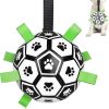 CHUKCHI Dog Toys Soccer Ball with Straps, Interactive Dog Toys for Tug of War,Puppy Birthday Gifts,Dog Water Toy,Dog Tug Toy,Durable Dog Balls for Small Medium & Large Dog（8 inch）