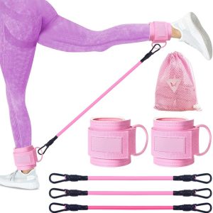 CLIUNT Resistance Bands Set with Ankle Straps, Glutes Home Workout Equipment, Legs exercise bands resistance for Women & Men, Home Gym Exercise Equipment and Fitness Equipment