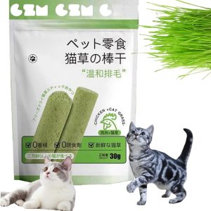 Cat Grass Teething Stick,Cat Grass Sticks,Cat Grass Chew Stick,Cat Teeth Cleaning,Cat Hairball Removal,Cat Grass for Indoor Cats,Catnip Sticks for Cats,Cat Dental Chew Sticks,Calm Cat Teething Toy