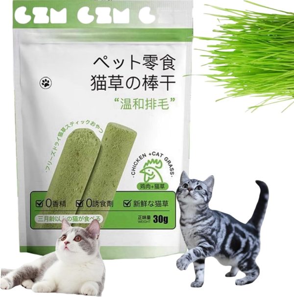 Cat Grass Teething Stick,Cat Grass Sticks,Cat Grass Chew Stick,Cat Teeth Cleaning,Cat Hairball Removal,Cat Grass for Indoor Cats,Catnip Sticks for Cats,Cat Dental Chew Sticks,Calm Cat Teething Toy