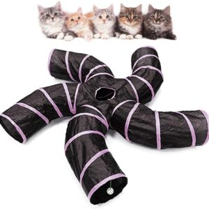 Cat Tunnel, S-Type 5-Way Cat Tunnels for Indoor Cats, Large Cat Tube, Cat Play Tunnel, Indoor Cat Toys for Cats Kittens, Rabbits Ferrets Playing, Hiding Chasing