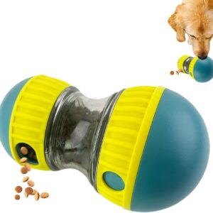 Cdycam Dog Treat Ball, Adjustable Dispensing Interactive Toys Indestructible Puzzles Feeder Slow Feeding, Pet Cat Enrichment Toys, Dog Interactive Toy for Boredom Intelligence (Green)