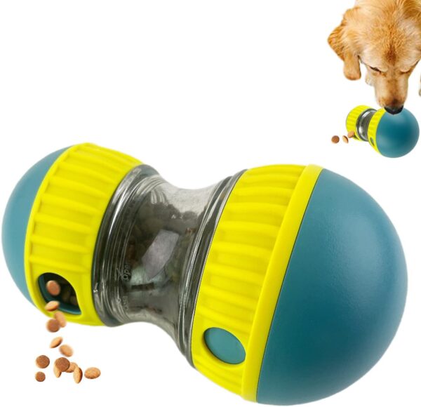 Cdycam Dog Treat Ball, Adjustable Dispensing Interactive Toys Indestructible Puzzles Feeder Slow Feeding, Pet Cat Enrichment Toys, Dog Interactive Toy for Boredom Intelligence (Green)