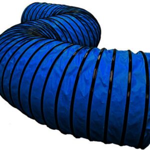 Cool Runners Lightweight 470GSM PVC Round Dog Agility Tunnel, 8" Pitch, 15-Feet by 24-Inch, Blue