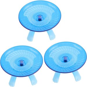 DOITOOL 3pcs Hamster Wheels Exercise Wheel for Small Pets Small Animal Exercise Wheels Pet Exercise Equipment Small Hamster Wheel Hamster Flying Saucer Non Run Disc Glider Cage Chinchilla