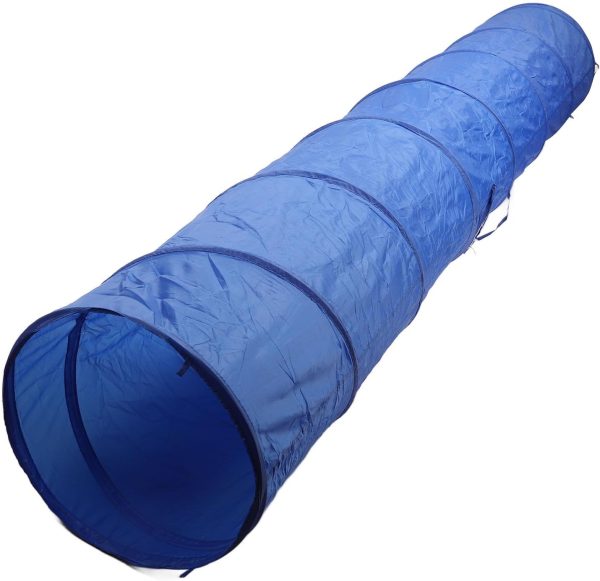 Dog Agility Tunnel, 19.7 X 118.1inch Dog Agility Training Open Tunnel with Carry Bag, Foldable Sturdy Skills Exercise Cat Pet Training Tunnel, Dog Agility Equipment, Dog Tunnel