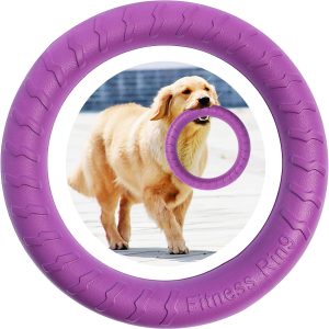 Dog Fitness Ring Dog Bite Ring Dog Training Ring,Pet Dog Outdoor Game Agility Exercise Training Equipment,Tug of War Interactive Training Ring for Small Medium Large Dogs (Purple/Trumpet Ring)