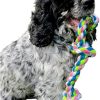 Dog Rope Toy, Tough Chew Toy, 40cm 3 Knots Natural Cotton Tug of War Teeth Cleaning Small Medium Dogs