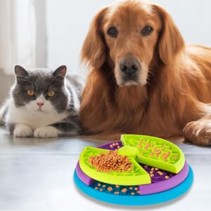 Dog Slow Feeder Interactive Dog Puzzle Game Toy 3 Layers Puppy Feeder Lick Mat Dog Slow Eating Bowl Prevent Gulping and Overeating for Cat Medium Large Dogs