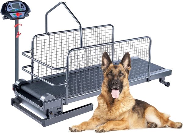 Dog Treadmill for Large Medium Dogs, with LCD Display Screen - Indoor & Outdoor Pet Exercise Equipment, Speed 0.8-12 Km/H, Easy to Assemble