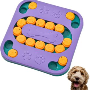 Doggo Store Interactive Dog Puzzle Toy, Treat Dispenser Slow Feeder, Improve IQ & Enrichment Training Puppy Games with Non-Slip (Purple)