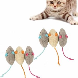 Dusenly 6 pieces of catnip cat toy plush mouse cat toy lifelike fat cat plush simulation realistic mouse toy