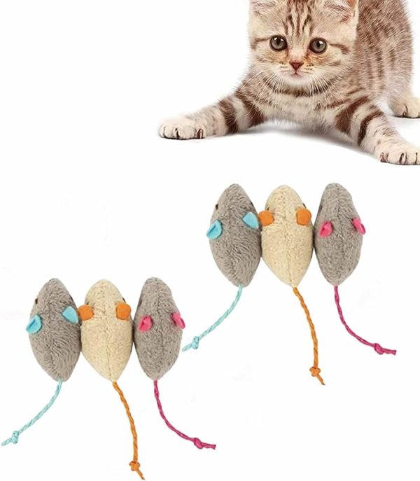 Dusenly 6 pieces of catnip cat toy plush mouse cat toy lifelike fat cat plush simulation realistic mouse toy