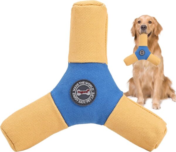 ETIAL Dog Flying Disc Toy, Interactive Fetch Dog Toy for Teething, Tugging & Chewing, Outdoor Dog Agility Training Equipment with Squeakers for Small Medium Dogs Anxiety Relief