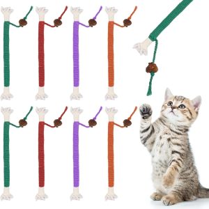 GSrenyu 8pcs Cat Bite Rope Chew Toy, Cat Chew Sticks Toy, Interactive Catnip Toy Bite Rope for Indoor, Cats Kitten Teething Chew Toy Rope, Cat Teeth Cleaning Sticks Stress Release