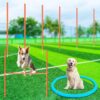 Glimin Dog Agility Training Equipment Dog Agility Set Training Kit Dog Obstacle Course Backyard includes Weave Poles Adjustable Hurdle Pause Box Outdoor Games for Dog Pet Indoor Outdoor Backyard