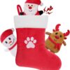 HGB Chritsmas Dog Toys 4 Pack,Squeaky Dog Toys for Small Medium Dogs with Dog Stocking,Interactive Stuffed Dog Toys to Keep Them Busy,Plush Pupppy Toys for Teething,Pet Toys for Enrichment & Boredom
